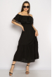 Однотонное платье со спущенными рукавами 632F014 черный