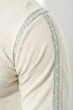Пуловер мужской с декором по ободку выреза 50PD514 светло-серый меланж