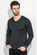 Пуловер мужской с декором по ободку выреза 50PD514 грифельный меланж