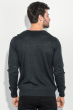 Пуловер мужской с декором по ободку выреза 50PD514 грифельный меланж