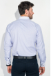 Рубашка мужская воротник и планка в клетку 50PD3144 бело-сиреневый