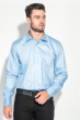 Рубашка мужская c запонками 50PD0020 голубой темный