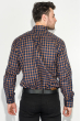 Рубашка мужская с карманом 50PD0057 сине-коричневый
