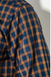 Рубашка мужская с карманом 50PD0057 сине-коричневый
