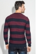 Свитер мужской крупная горизонтальная полоса 498F008 сине-бордовый