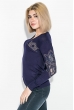 Свитер женский украшенный стразами 81PD302 темно-синий