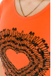 Туника женская с принтом, летняя  81P656 оранжевый