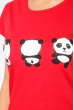 Футболка женская с пандами 211F027-7 красный