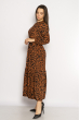 Платье с леопардовым принтом 640F006-2 коричневый