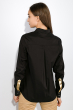 Блузка женская с планкой в золоте 64PD229-1 черный