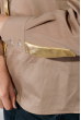 Блузка женская с планкой в золоте 64PD229-1 беж-золото