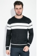 Джемпер мужской с полосами 138V002 черно-серый