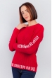 Батник женский с надписями 379F001 красный