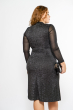 Люрексовое платье с рукавами сетка 120PFA9669 черный