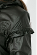 Куртка женская, удлиненная, с рюшами  69PD1076 черный
