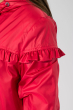 Куртка женская, удлиненная, с рюшами  69PD1076 красный