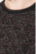 Свитер мужской с комбинированной вязкой 48P3229 серо-вишневый