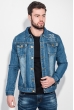 Куртка мужская джинс с принтом на спине 251V001 светло-синий