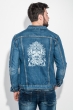 Куртка мужская джинс с принтом на спине 251V001 светло-синий