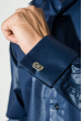 Рубашка мужская с контрастными запонками 50PD0060 темно-синий