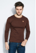 Пуловер мужской с локотками 415F010 коричневый
