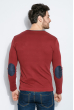 Пуловер мужской с локотками 415F010 бордо
