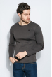 Пуловер мужской с локотками 415F010 грифельный