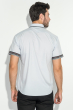Рубашка мужская однотонная , с двойным воротником 50P2147-3 светло-серый