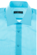 Рубашка мужская на пуговицах, однотонная 50P0345 бирюзовый