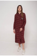 Платье женское 199P61451 клетка / бордовый Платье женское 199P61451 клетка / бордовый