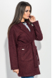 Пальто женское однотонное с поясом 64PD304-1 вишневый