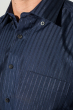 Рубашка мужская принт полоска 50PD0878-21 темно-синий