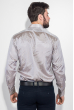 Рубашка мужская в полоску, с запонками 50PD709-9 серебристый