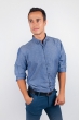 Рубашка однотонная, хлопок, длинный рукав №208F002 джинс Рубашка однотонная, хлопок, длинный рукав №208F002 джинс