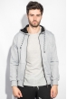 Кофта мужская с капюшоном 423F001-1 светло-серый