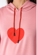 Женский худи с принтом Сердце 151P168 пудрово-красный