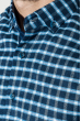 Рубашка мужская в клетку 50PD0041-1 сине-голубая ,  клетка
