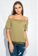 Блуза женская с широким кружевом 266F011-4 хаки