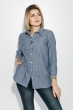 Блузка женская в вертикальную полоску 64PD2901 джинс-белый