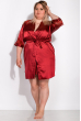 Комплект (ночная рубашка и халат) женский 124P004-1 бордовый