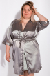 Комплект (ночная рубашка и халат) женский 124P004-1 светло-серый