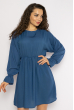 Однотонное платье с длинными рукавами 632F004-3 синий