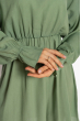 Однотонное платье с длинными рукавами 632F004-3 оливковый