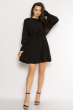 Однотонное платье с длинными рукавами 632F004-3 черный