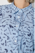 Блузка женская сбоку на завязках 64PD316-1 голубой , буквы
