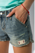 Потертые джинсовые шорты 431V001-2 светло-голубой