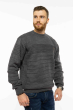 Пуловер однотонный комбинированной вязки 85F227 серый