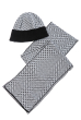 Комплект мужской шарф, шапка геометрический принт 65P3537-1 черно-белый