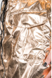 Плащ женский металлик, на молнии, с капюшоном 69PD990 бронзовый