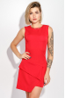 Платье женское приталенное, длина ассиметрия 74PD130 красный